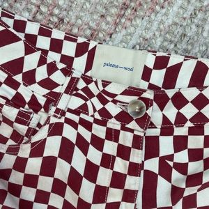 Paloma wool realmonte pants red check size 40